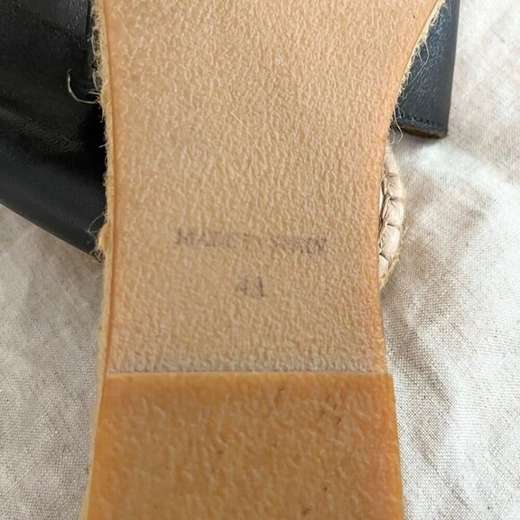 GAIMO ESPADRILLES BLACK LEATHER STRAP SLIP ON SANDALS - 10,5 - Picture 10 of 10